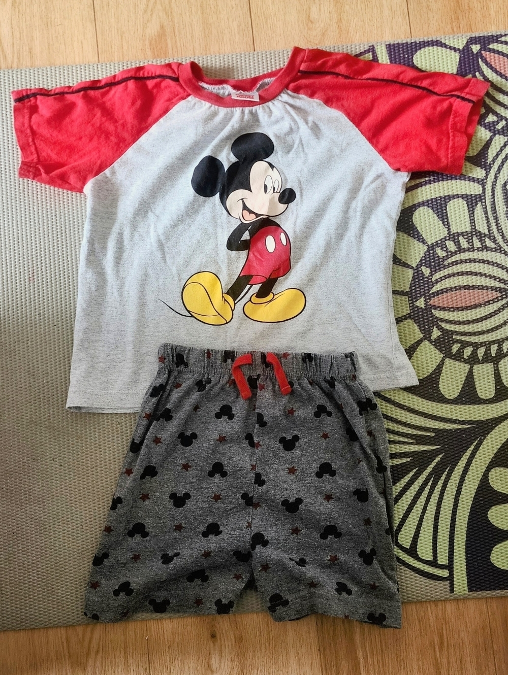 Disney Mickey Mouse Gray & Red Kids Pajama Set